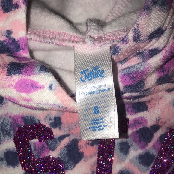 Cropped tye dye hoodie- sz 8 kids - brand justice - Picture 3 of 3